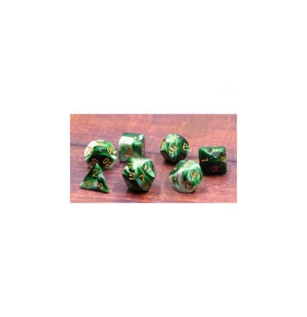 Lot de 7 Dés - Vert de Jade